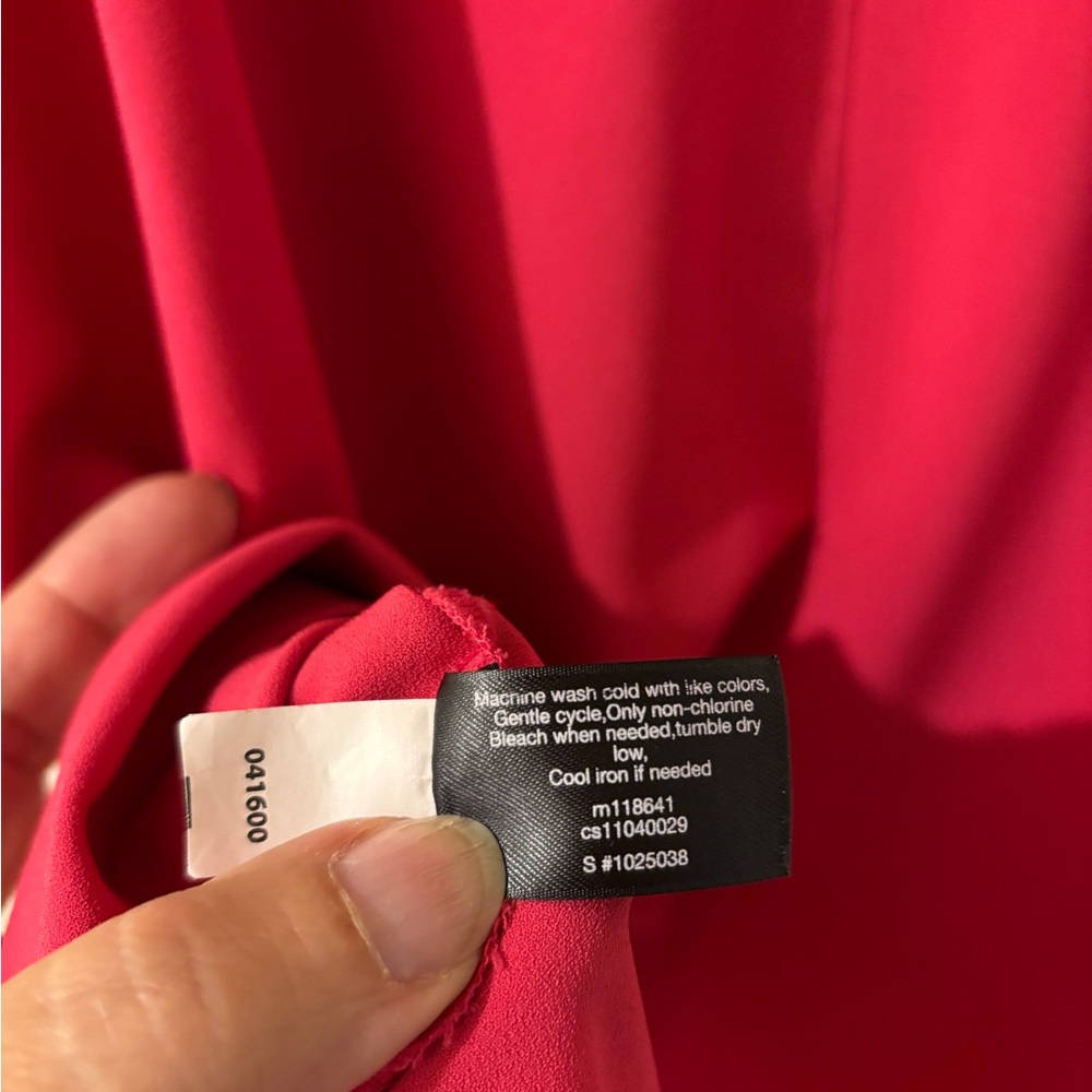 6th & Lane Elegant Women's Red & Pink Drape Blouse Large - Picture 6 of 7